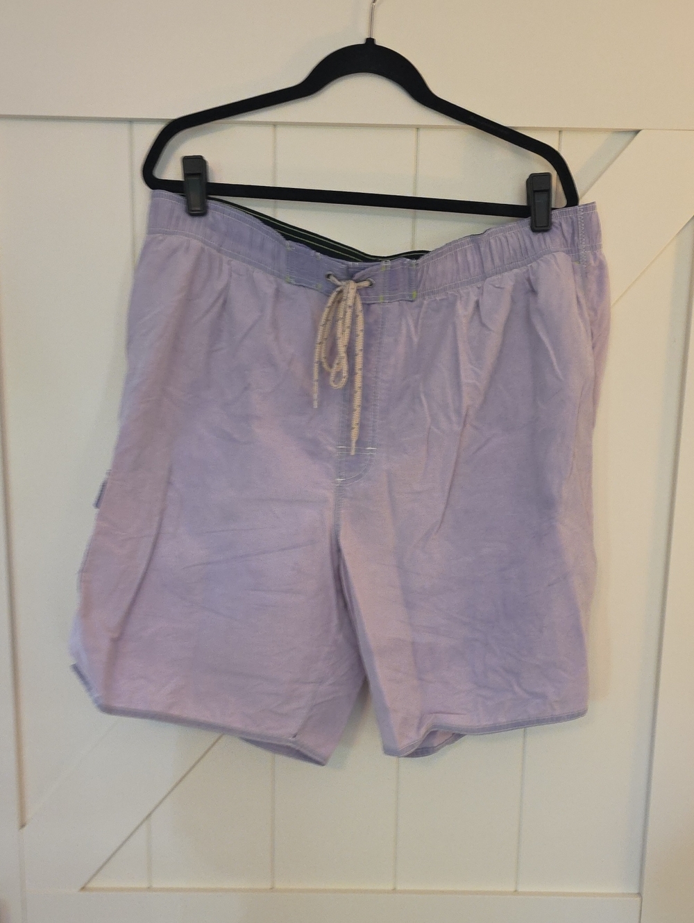 Men's Light Lavender Swim Trunks with Drawstring Waist